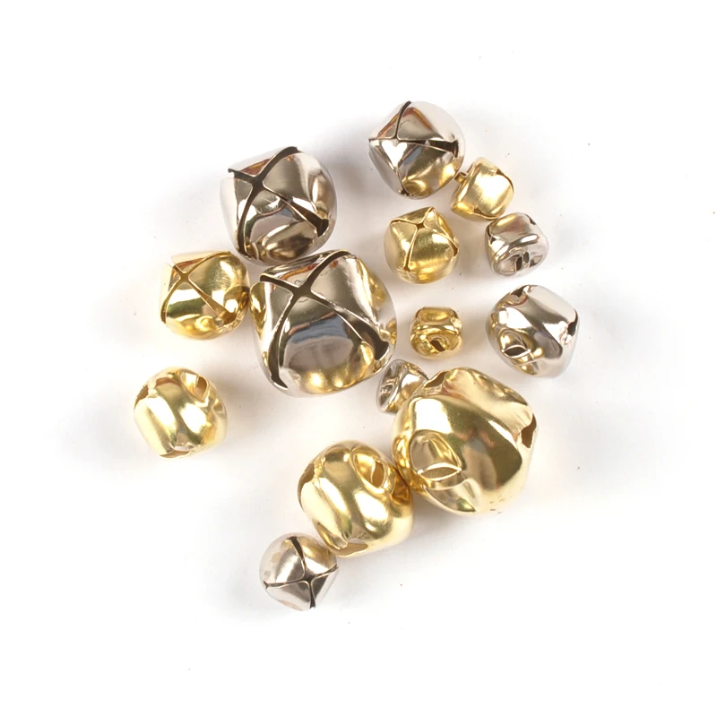 50 шт. серебристые и золотистые металлические колокольчики подвески для