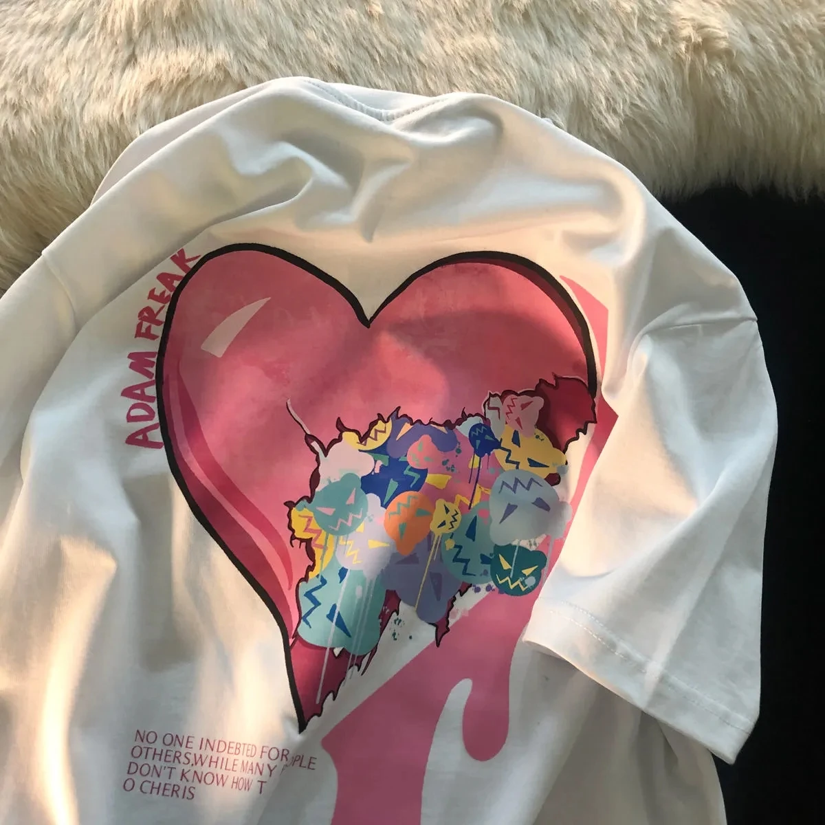 

Женская забавная Милая футболка с веселым мультяшным рисунком Love, топ, женская футболка, женская футболка с графическим рисунком.