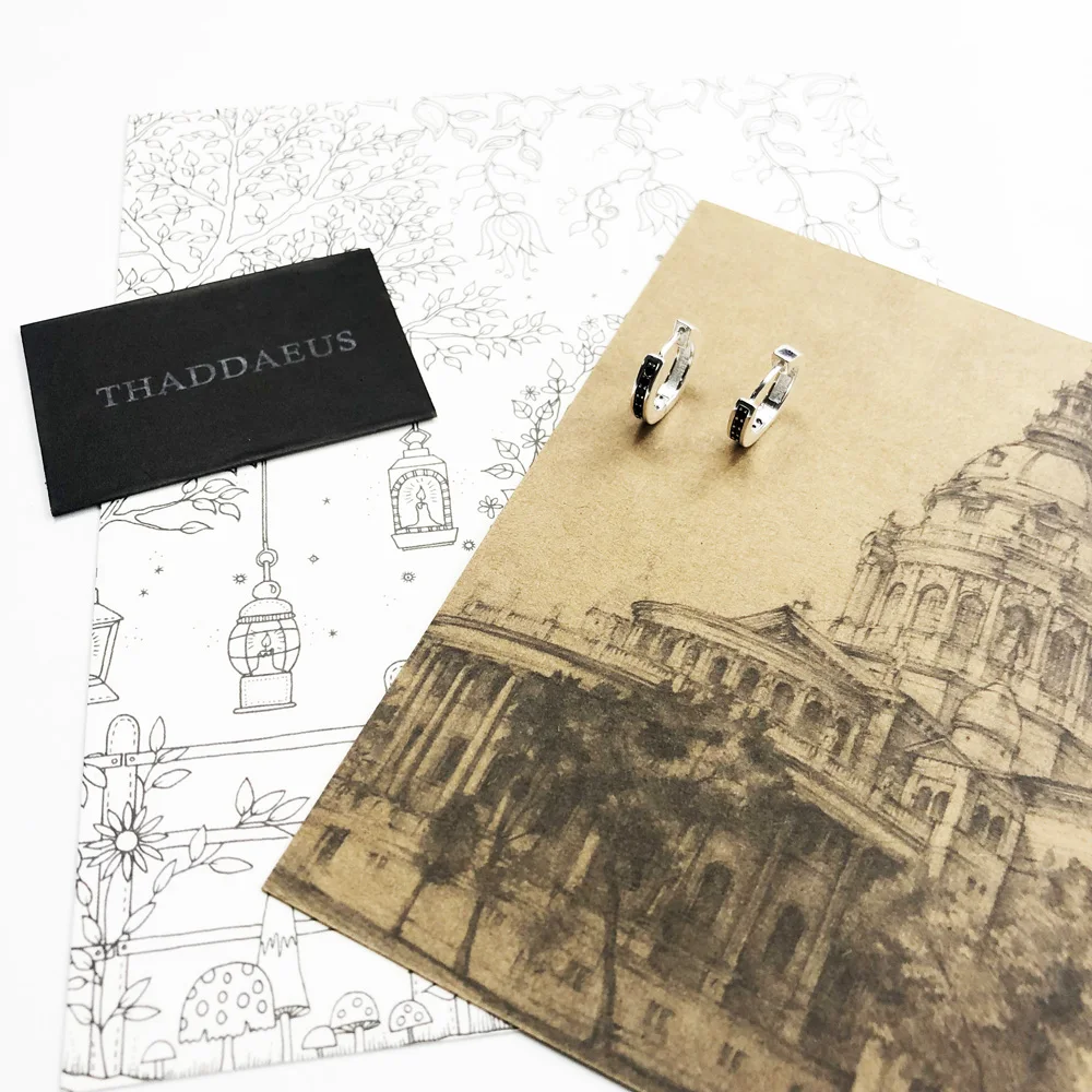 Черные креольские серьги кольца на петлях подарок 2018 из серебра 925 пробы модные