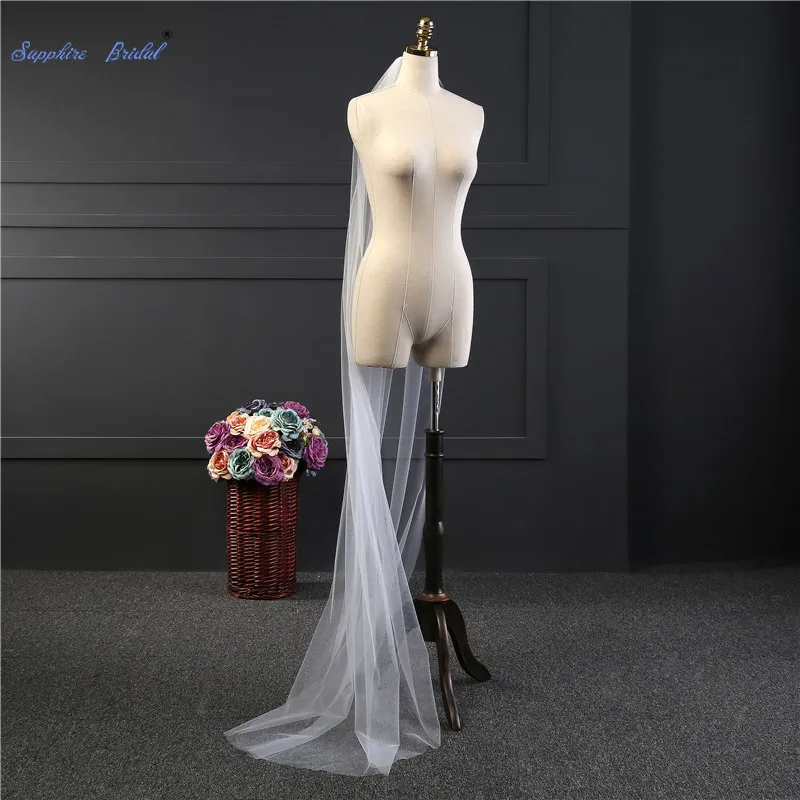 2020 новая простая Тюлевая свадебная фата 200 см Однослойная до часовни | Свадьбы и