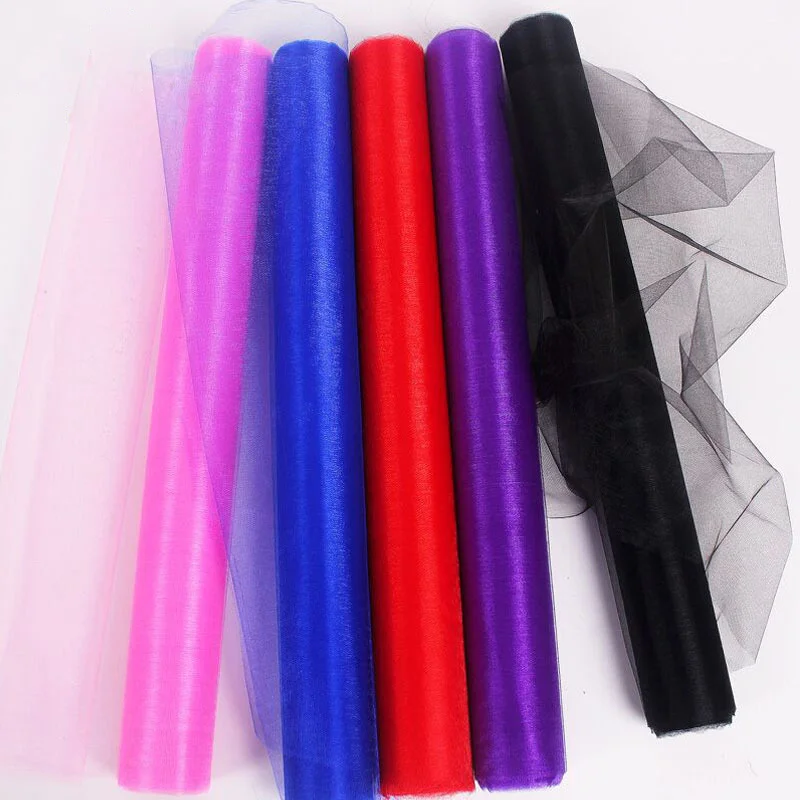 Горячая Распродажа 48 см х 5 м рулон тюля с украшением в виде кристаллов ткань