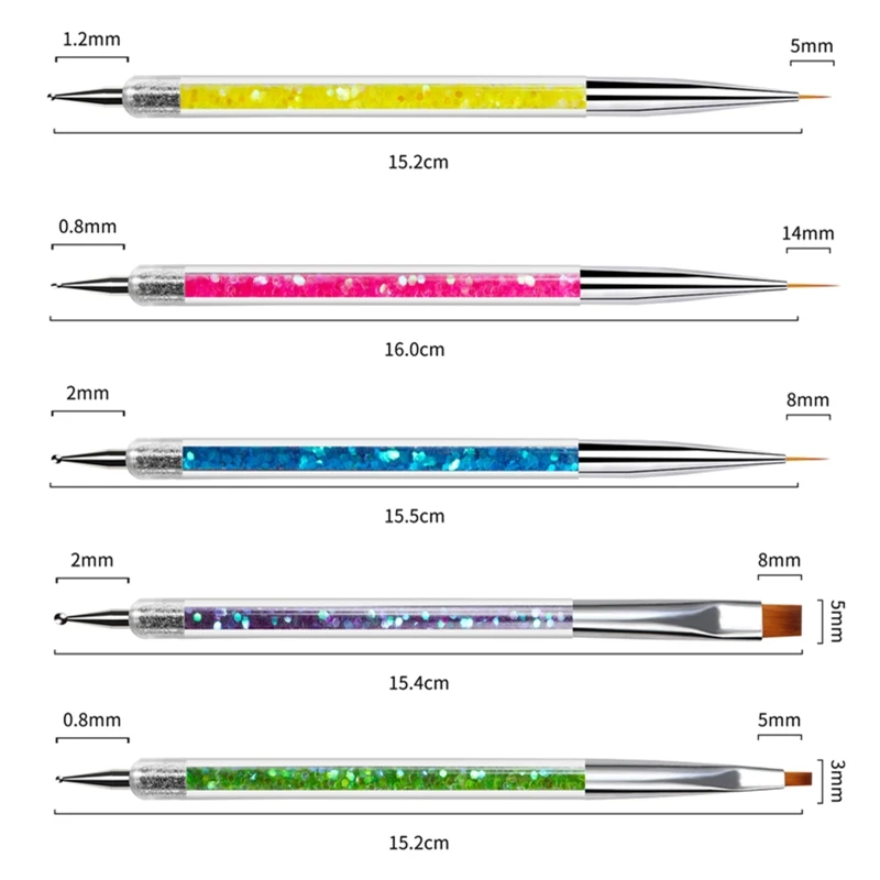

5pcs/set Acrylic Sequin Double-end Spot Drill Line Drawing Pen Painted Pens