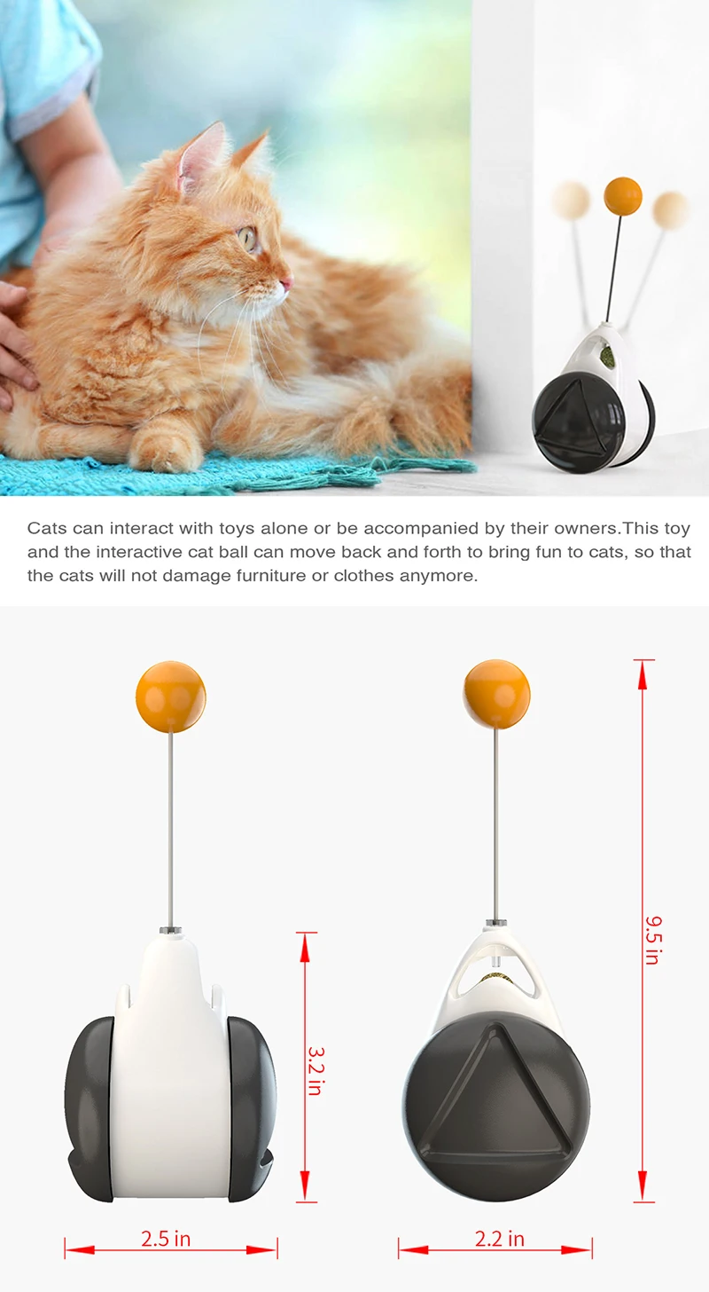

Tumbler Swing Toys for Cats Kitten Interactive Balance Car Cat Chasing Toy With Catnip Funny Pet Products for Dropship