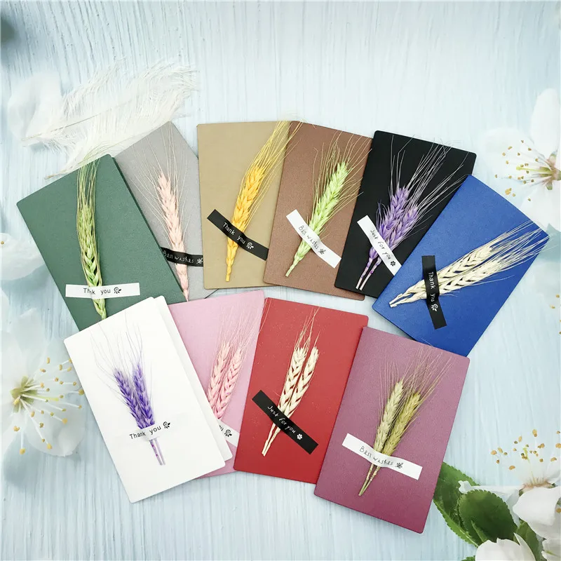 

50pcs/lot 14.8*9.3CM Novelty Wheat ears Invitations card Custom Wedding Invitations Birthday Cards Thank you Cards
