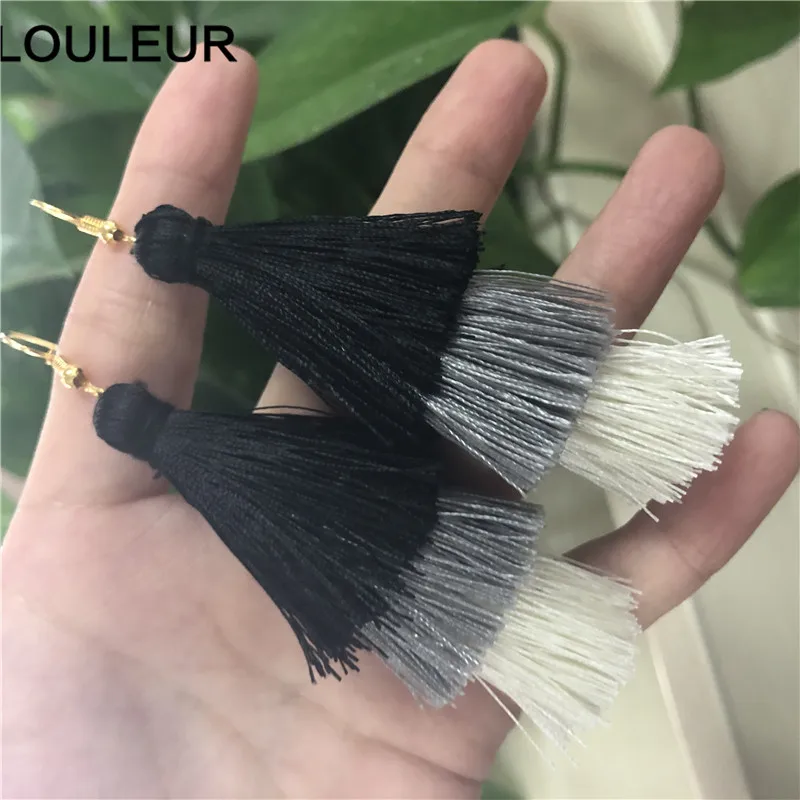 LOULEUR 3 Слоистые богемные Роскошные массивные Серьги-кисточки Boho модные ювелирные изделия женские длинные висячие серьги