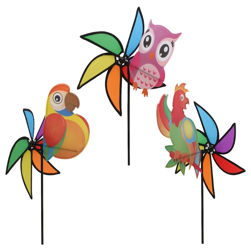 3D большой милый ветряная мельница с животными ветра вертушка волчок дворовый