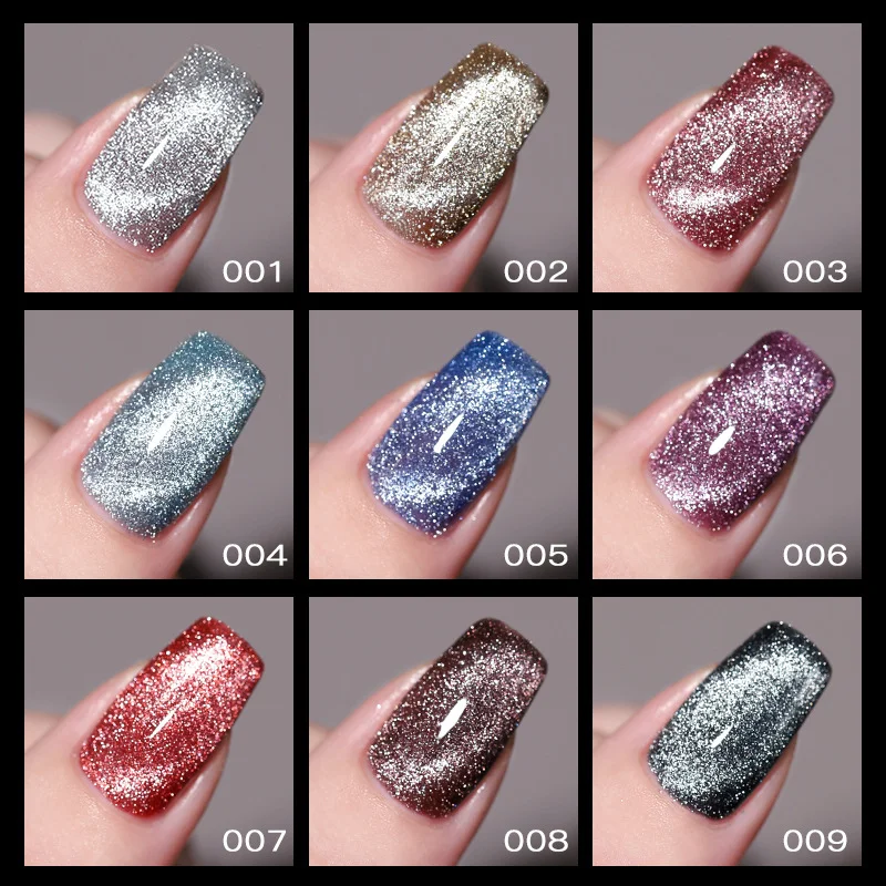 

5ml Flashing Colorful Diamond Cat's Eye Nail Polish Through Magnetic Cat's Eye Glue Art Nail Glue Semi-transparent Polishes