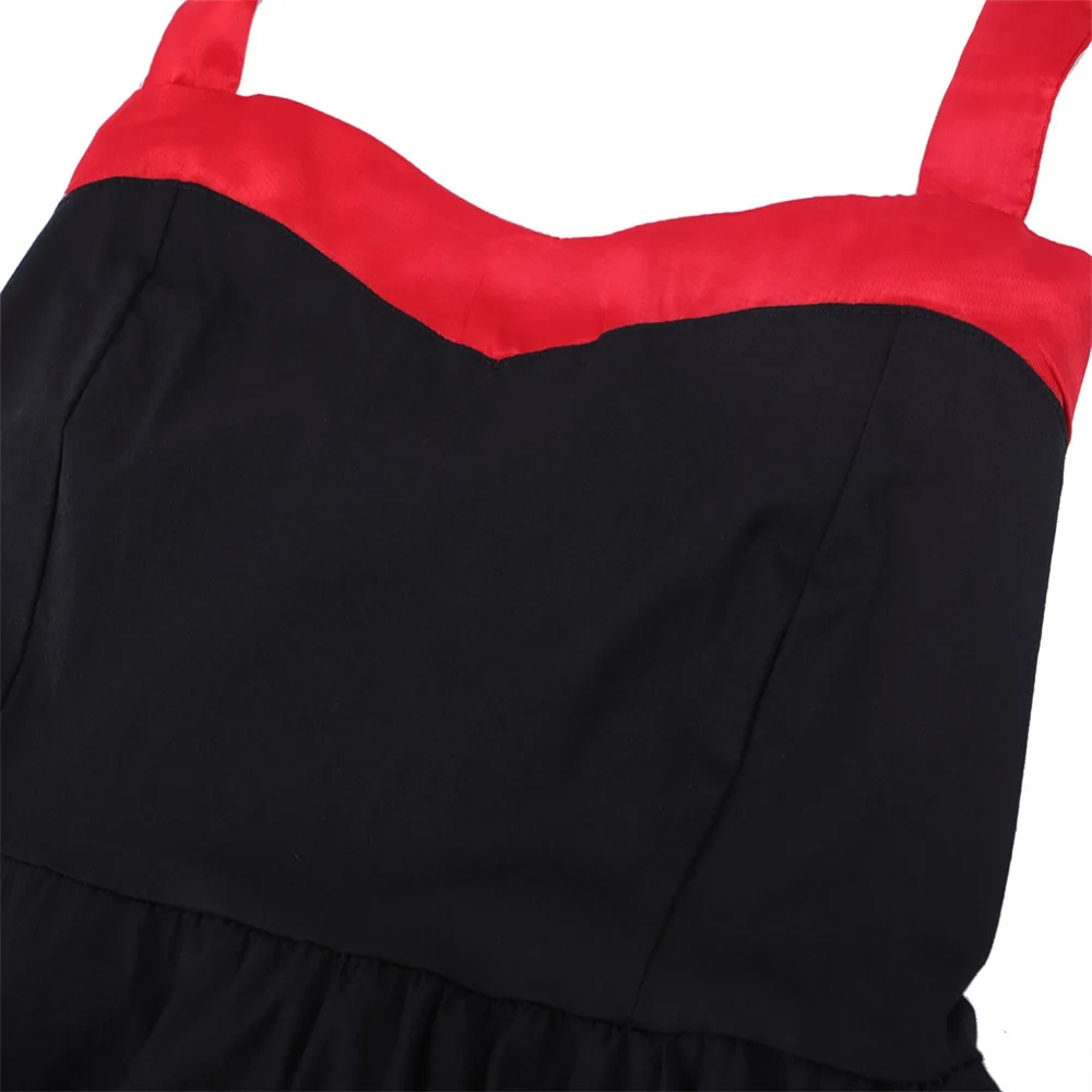 Женское винтажное вечернее платье с красными вишнями Элегантное летнее 50s