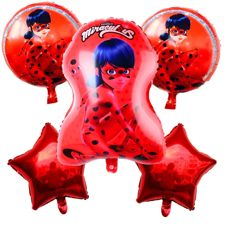 

Red Dot Bug Reddy Party Aluminum Balloons 1ST 2nd 5-6-7-8-9Years Happy Birthday Party Supplies For Children Girls