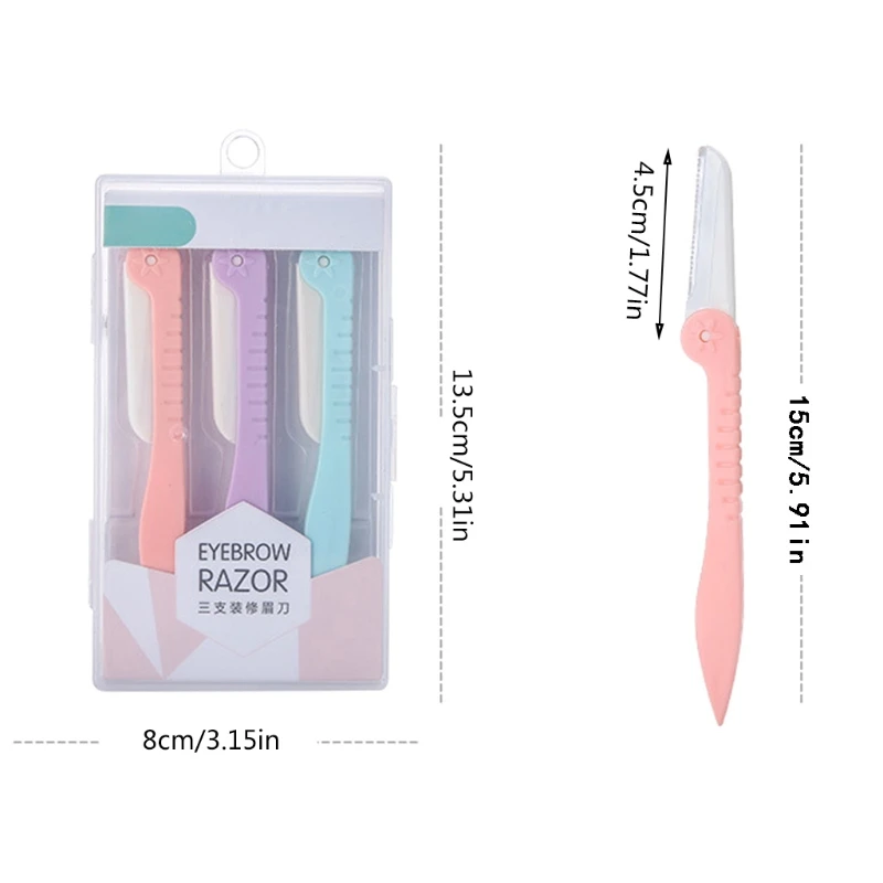 3 шт. триммер для бровей Бритва Лица Портативные лезвия Нож удаления волос набор