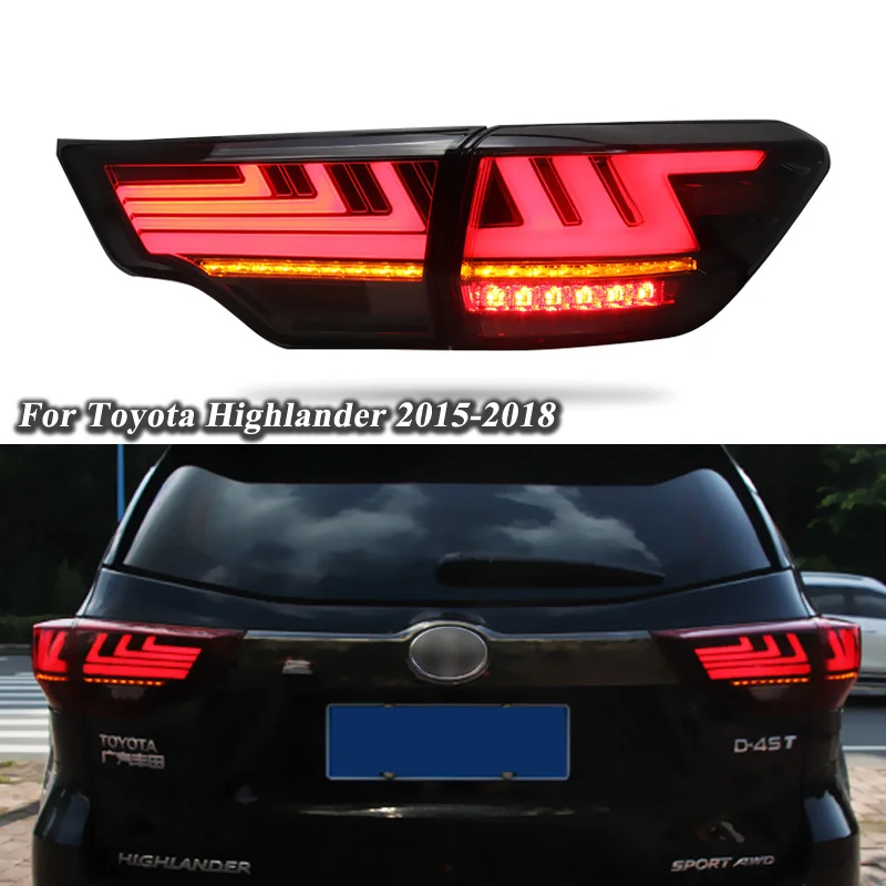 

DNO Car LED Tail Light Taillight For Toyota Highlander 2015 2016 2017 2018 Rear Fog Lamp Brake Reverse Turn Signal