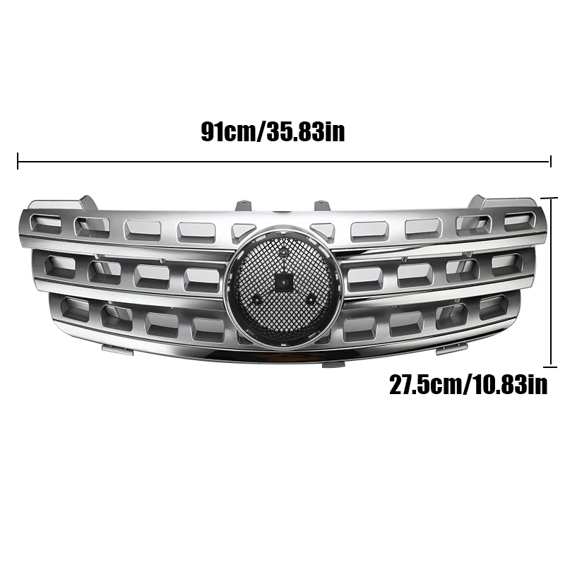 Для Mercedes Benz ML Class W164 гоночная решетка ML320 ML350 ML550 передний капот бампер сетка Верхняя решетка 2005-2008 с эмблемой