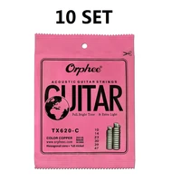 10 set orphee tx620 c 10 47 acoustic guitar strings colorful strings hexagonal core8 nickel color copper bright tone