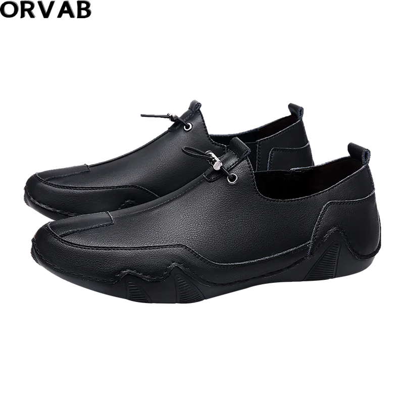 

Men Casual Shoes 2020 Spring Autumn Black White Youth Male Fashion Shoes Lightweight Soft Wear-resistant Driving Shoes Slip-On