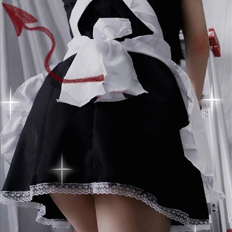 

Lolita Maid Uniform Japanese Love Hollow Nightdress Sweet Women Anime Cosplay Sexy Lingerie Lace Babydoll School Girl Costume