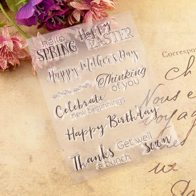 Праздничные поздравления резиновые силиконовые прозрачные штампы для