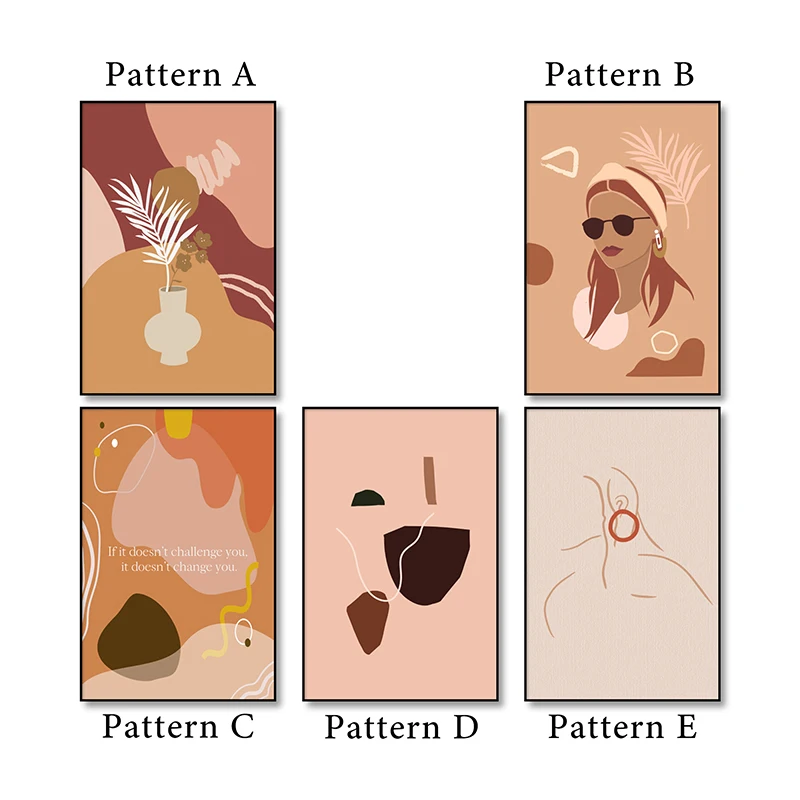 Абстрактный настенный постер линия девушка лицо Художественная печать холст