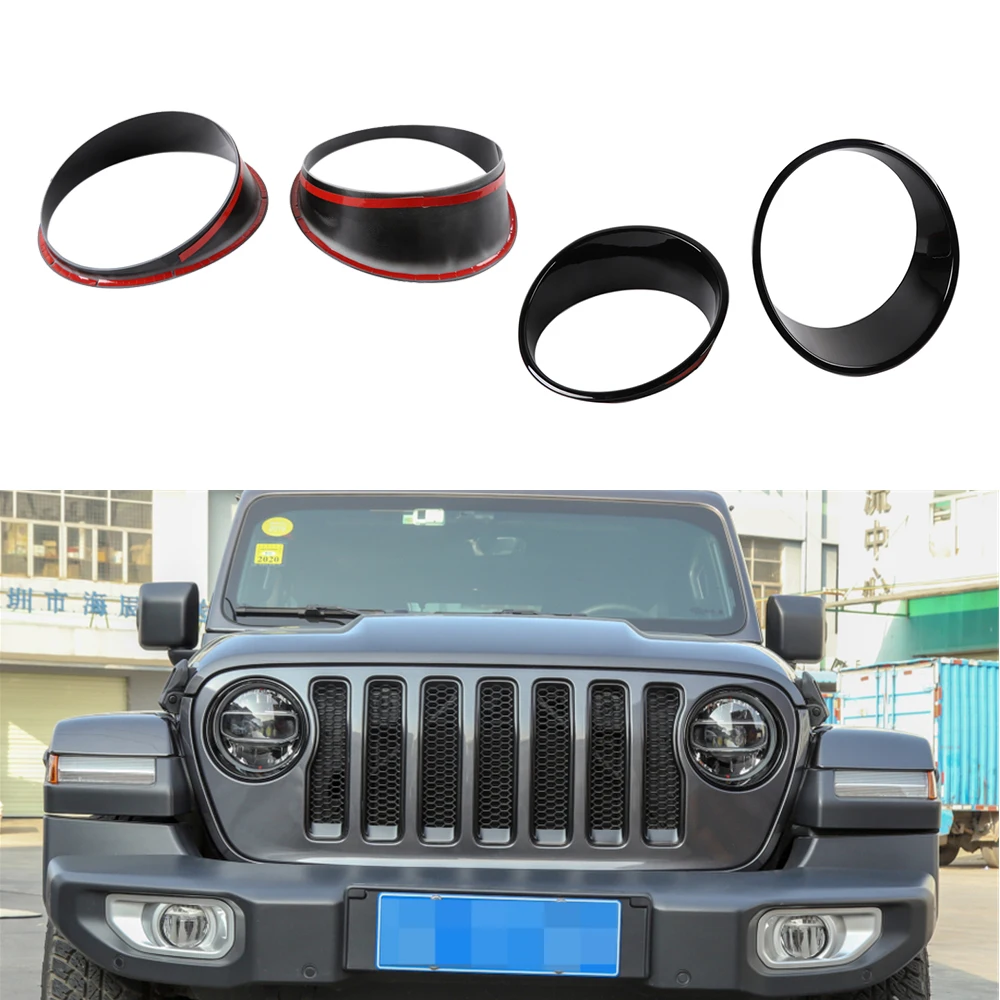 Передний светильник ободок наклейка Стикеры головной Накладка для Jeep Wrangler JL 2018
