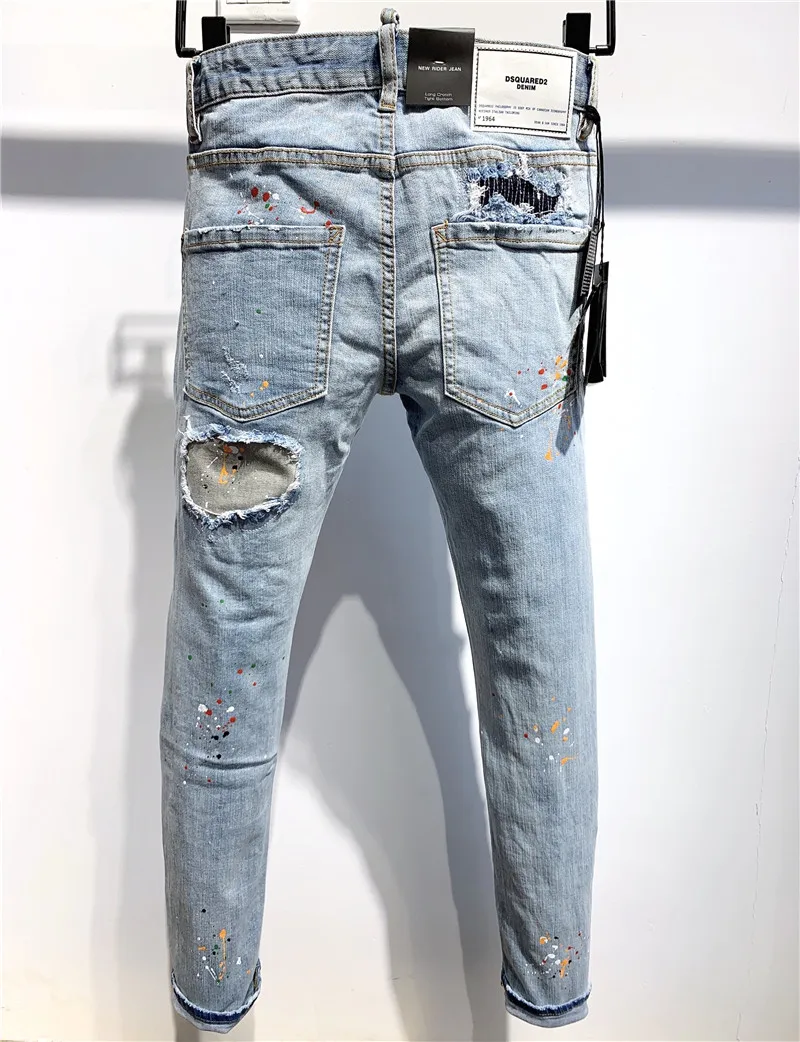 

Dsquared2 Cool Guy Hole Jeans D2 Men Pants DSQ2 Embroidered Trousers 9639