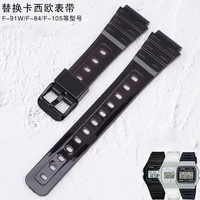 soft transparent tpu watch strap for casio f91wf84f105108a158168ae12001300 waterpoof watch wrist replacement bracelet