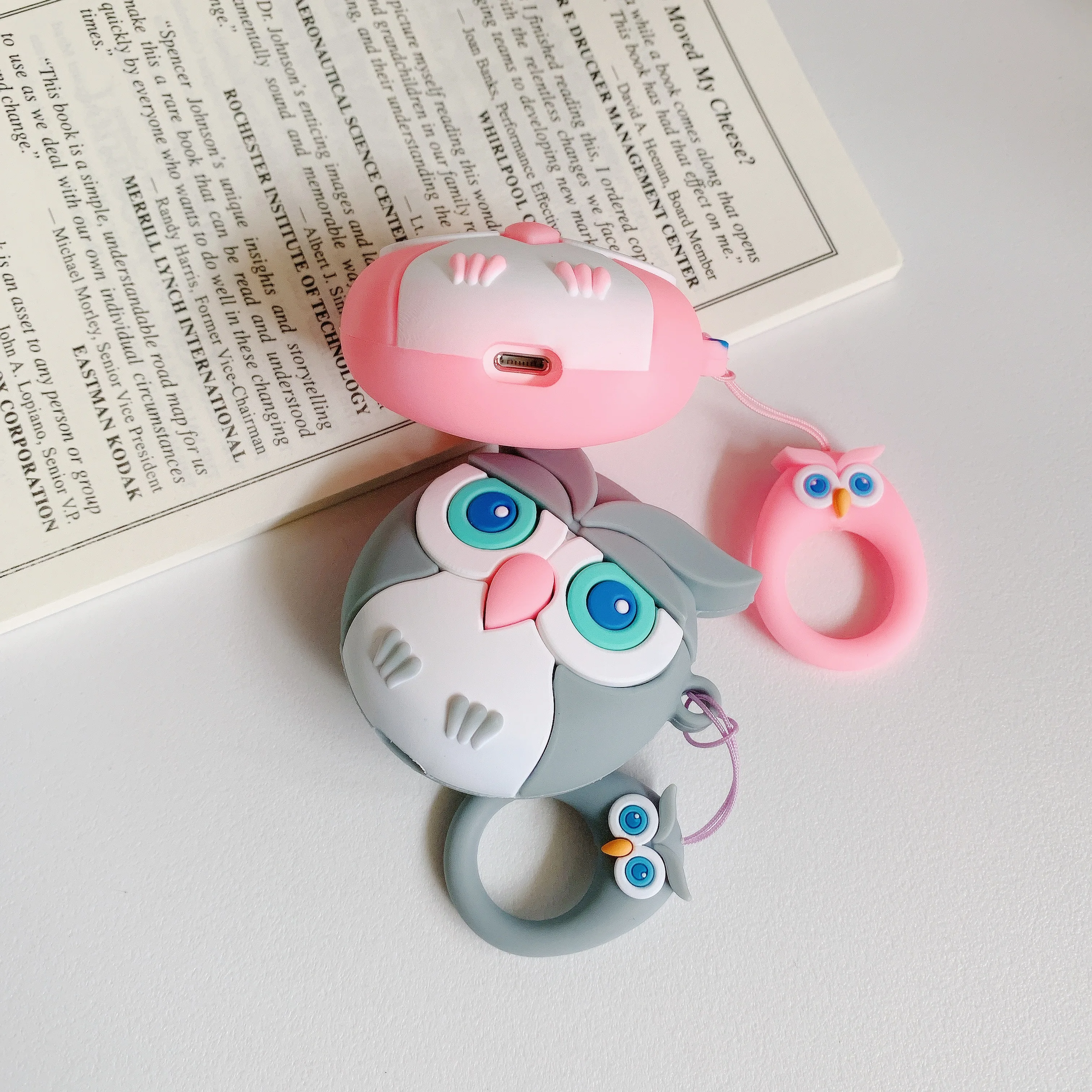 Новый мультяшный чехол для беспроводных Bluetooth наушников с совой AirPods 2