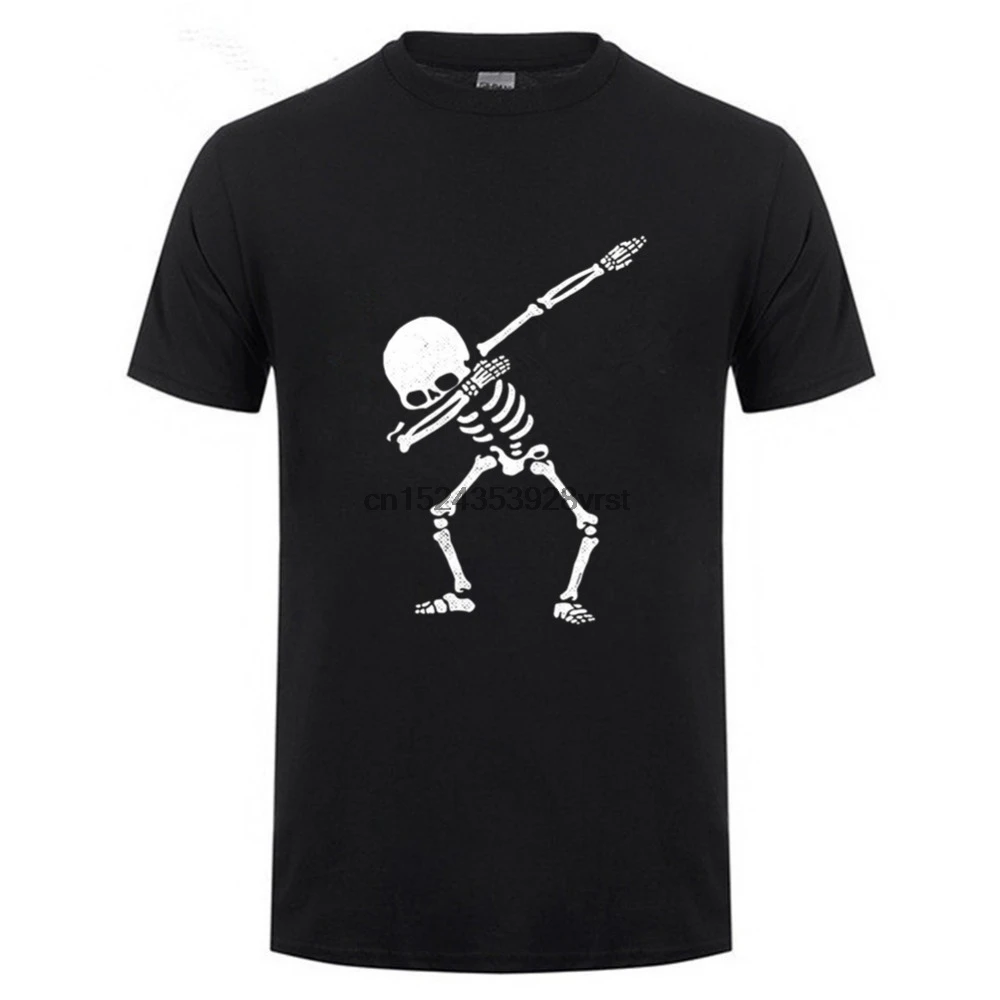 

Dabbing Skeleton Shirt Dab Hip Hop Skull Dabbin T-shirt 2019 New Short Sleeve Casual men Personalized T Shirt