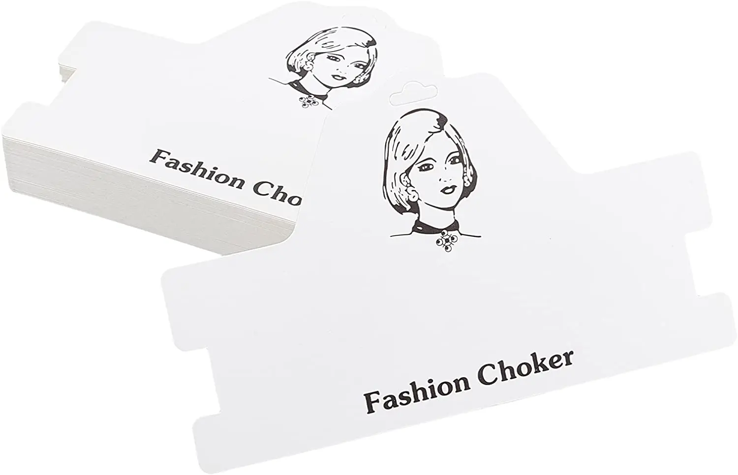 

55Pcs Clavicle Necklace Display Card Cardboard Fashion Choker Display Card Jewelry Display Card for Necklaces (4.3x7.3 inch)