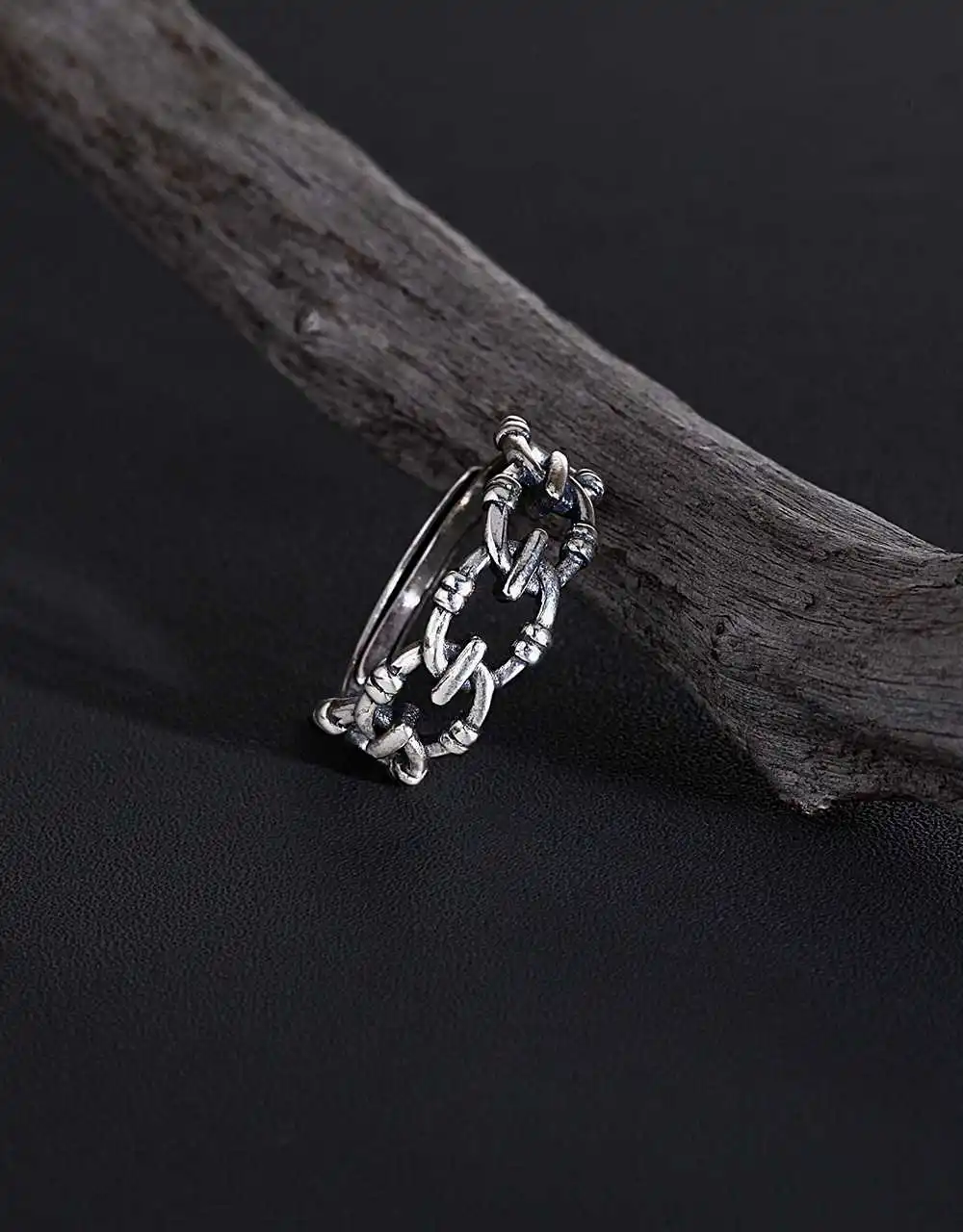 

New Simple 925 Sterling Silver for Women Ring Fashion Chain Ring Punk Style Adjustable Couple Ring Party Jewelry