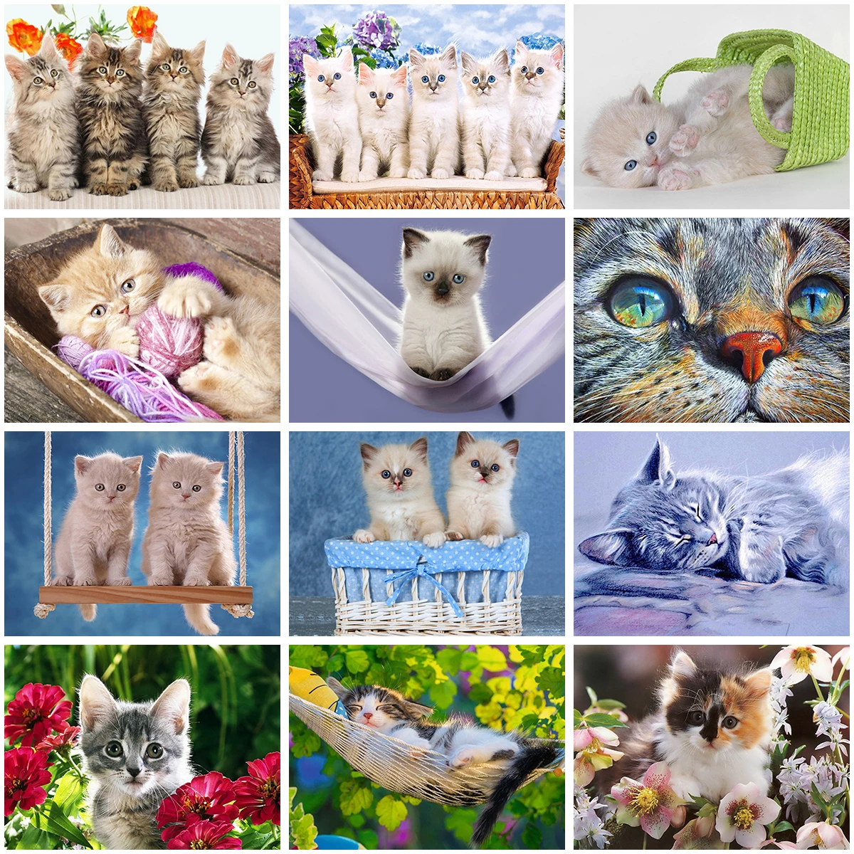 Алмазная 5D картина сделай сам с изображением животных цветок кошка Набор для