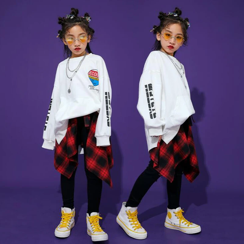 Детская одежда для бальных танцев в стиле хип хоп свободная толстовка топ