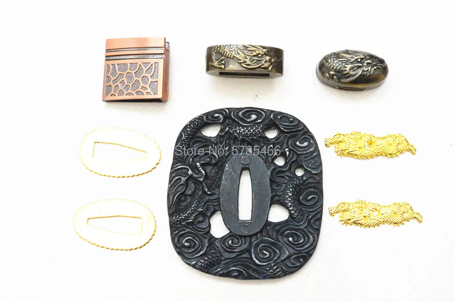 Красивый набор из сплава Tsuba Menuki Fuchi Кашира для японского самурайского меча