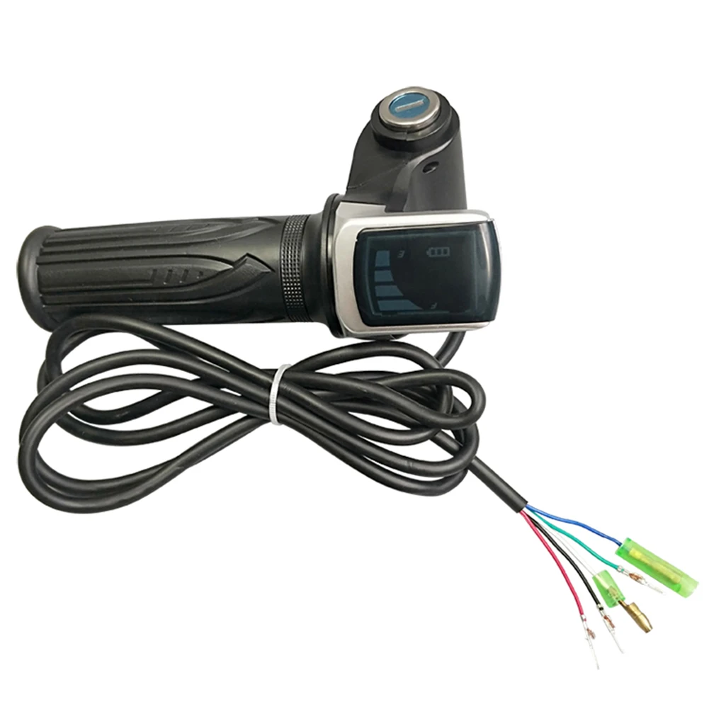 

36/48/60V E-bike Throttle Grip Electric Scooter Speed Handlebar Accelerator w/ LED Display Electric Bicycle Accessories