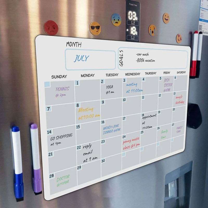 A3 netic Whiteboard Dry Erase Calendar Set Weekly Planner for Refrigerator Fridge Kitchen Home 17X12 inch | Дом и сад