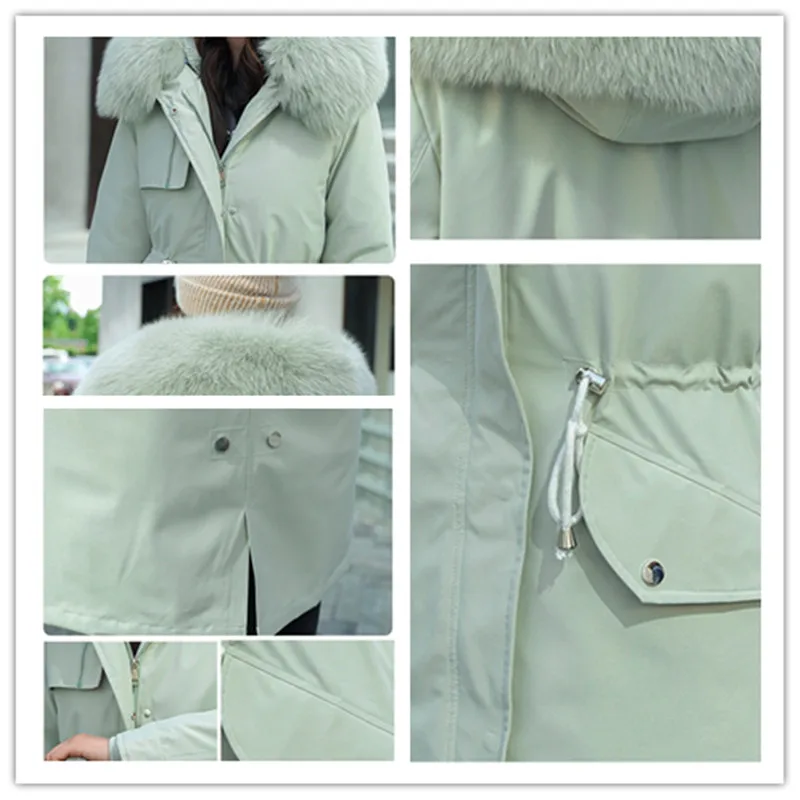 

Warm Removable Fur Liner Long Hooded Parkas Jacket Coat Fashion Winter Jacket Women Casual Thick Winter Coat Women Y462