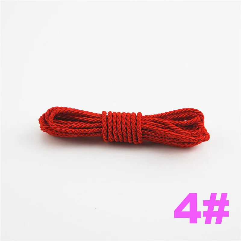 DIY Cord Jewelry findings 3 мм сплошной цвет 3 плетеный шнур декоративная скрученная атласная полиэфирная нить 100 м/шт. DS217 - Цвет: 4