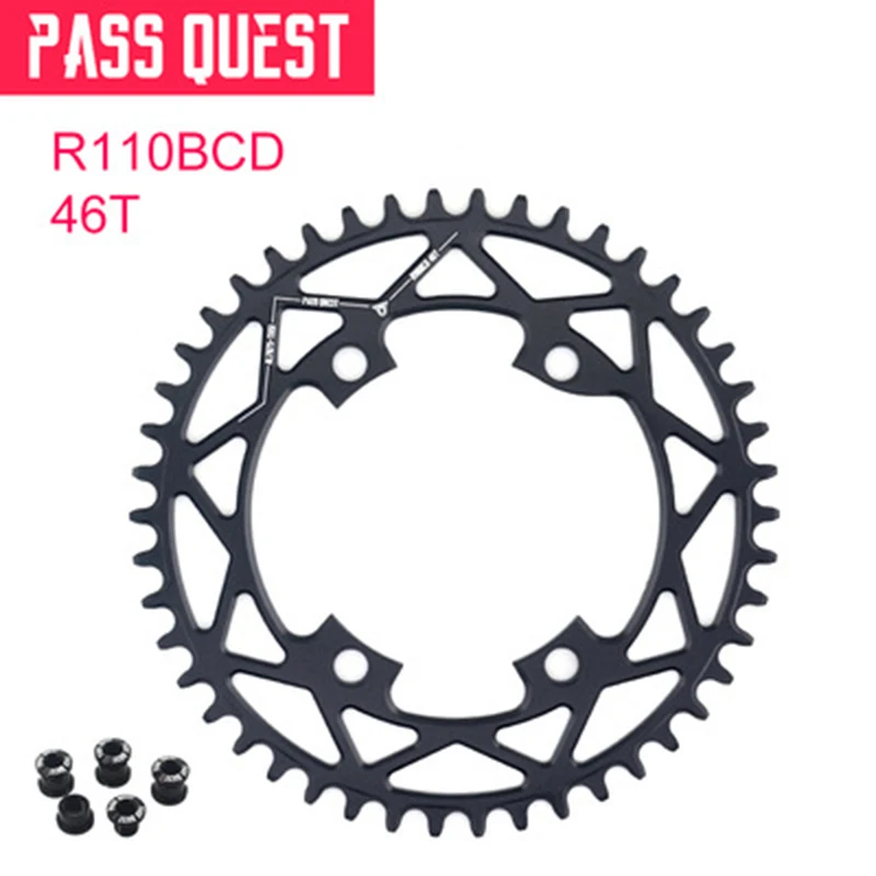 

PASS QUEST BCD 110mm MTB Road Bike Chainring 4-Claw Disc R7000 R8000 R9100 With Plate Nails Bicycle Chain Ring Cycling Parts