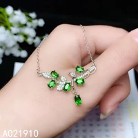 kjjeaxcmy boutique jewelry 925 sterling silver inlaid natural diopside pendant female supports detection exquisite