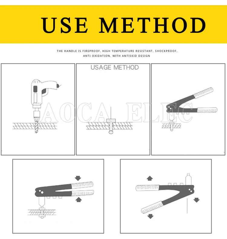 With Rivets Repair Household Hand Riveter Set Alloy Steel Heavy Duty Accessories Manual Pull Cap Professional Tool | Инструменты