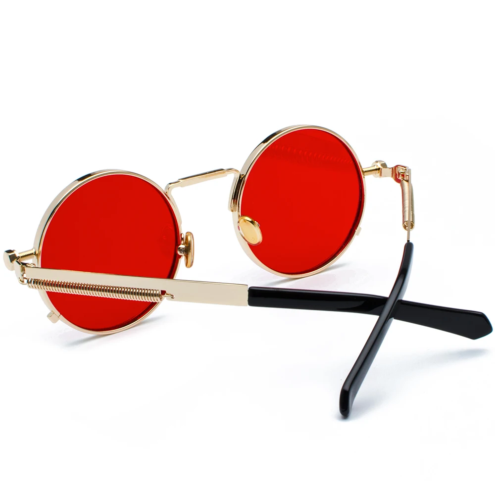 Круглые Солнцезащитные очки в стиле стимпанк для мужчин и женщин винтажные Ретро