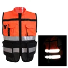 Защитный жилет, светоотражающая защитная одежда, 1 шт., Светоотражающий Жилет унисекс на молнии для езды на велосипеде