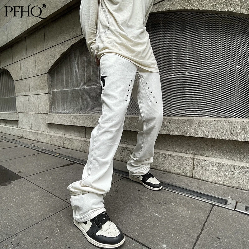 

PFHQ 2021 New Fashion Punk Style Male Ins Trend High Street Handsome Rivet Button Decoration Jeans Autumn And Winter 21A6265