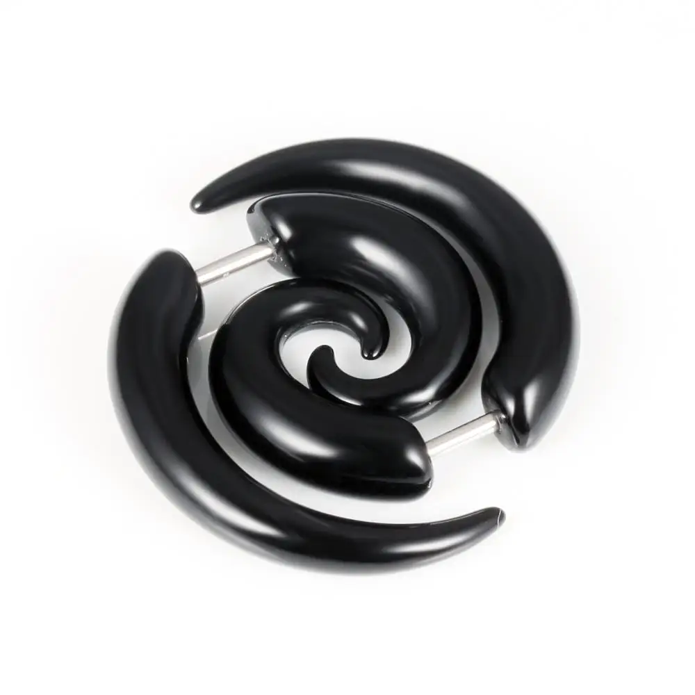 EyeYoYo Панк Черные улитки акриловые спиральные ушные конические датчики