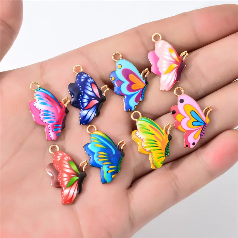 Подвески бабочки Красочные эмаль бабочка очарование мелких животных DIY