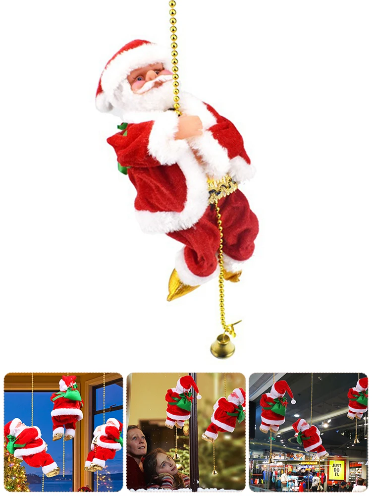 

Музыкальный Санта-Клаус, скалолазающая веревка, Рождественское украшение, плюшевая игрушка, подарок для детей, Рождественская елка, домашн...