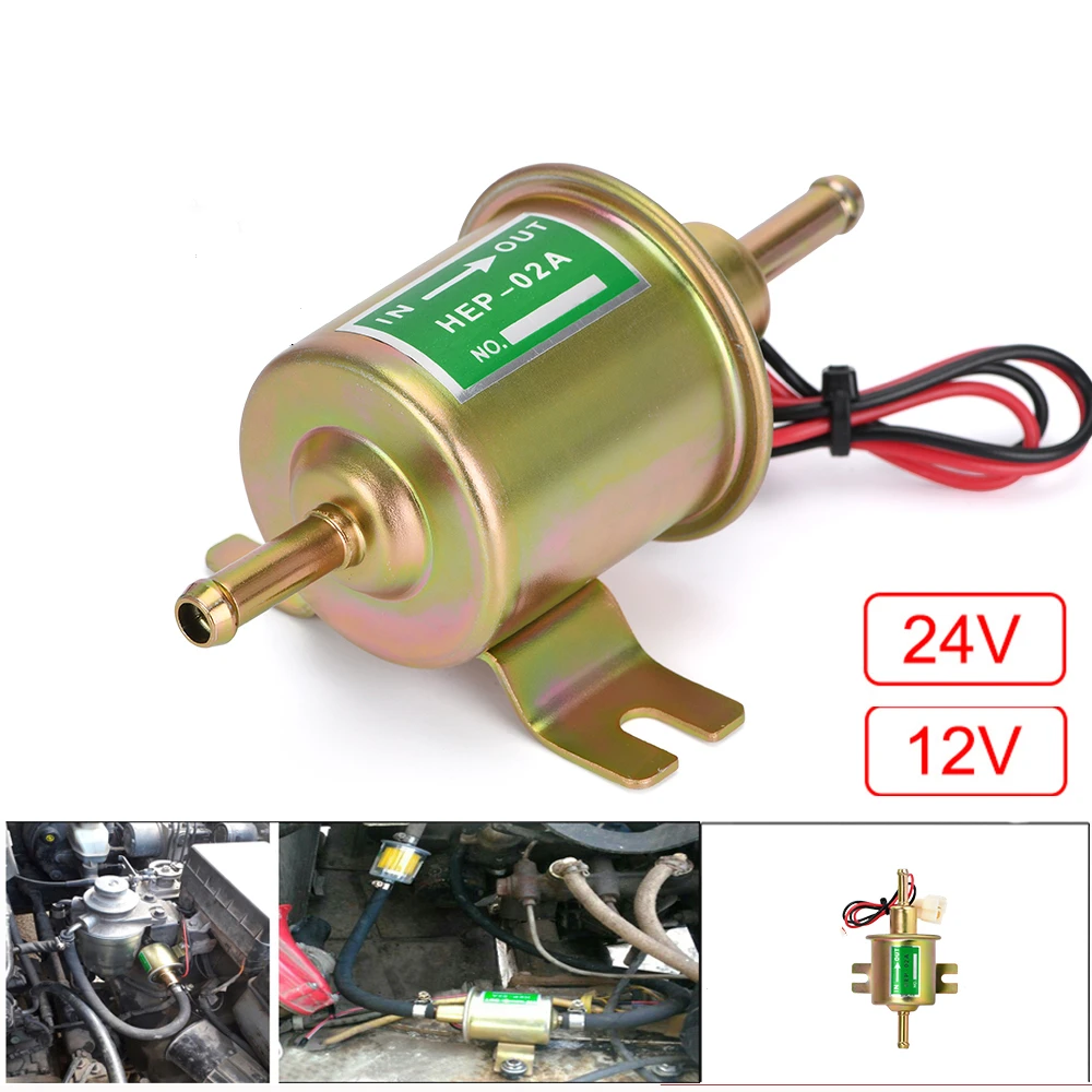 Low Pressure Universal Diesel Petrol Gasoline Electric Fuel Pump HEP-02A 12V 24V For Car Carburetor Motorcycle ATV |