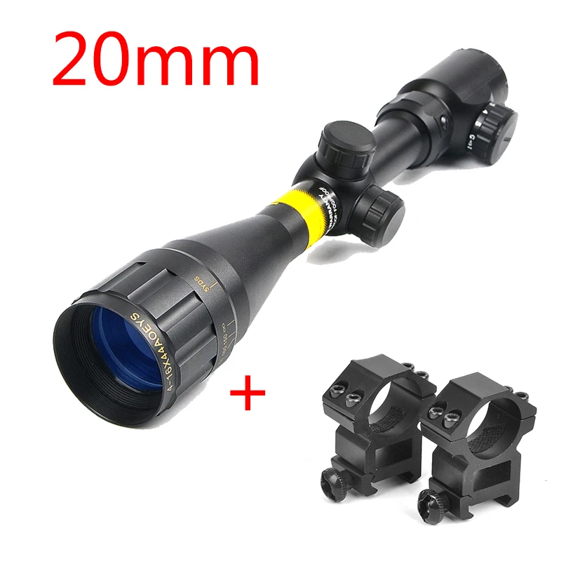 20MM BSA OPTICS 4-16x44 AOE Adjustable Tactical Optic Sight Green Red Illuminated Riflescope Hunting Scopes for Sniper Rifle - Цвет: 20MM