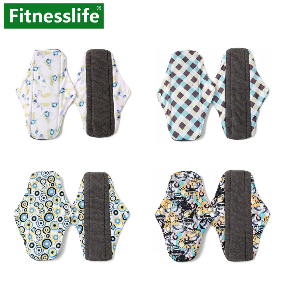 

Sanitary Pads Panty Liner Cloth Menstrual Pad Washable Reusable Mix Color Bamboo Charcoal Mama Cloth Menstrual Sanitary S M L