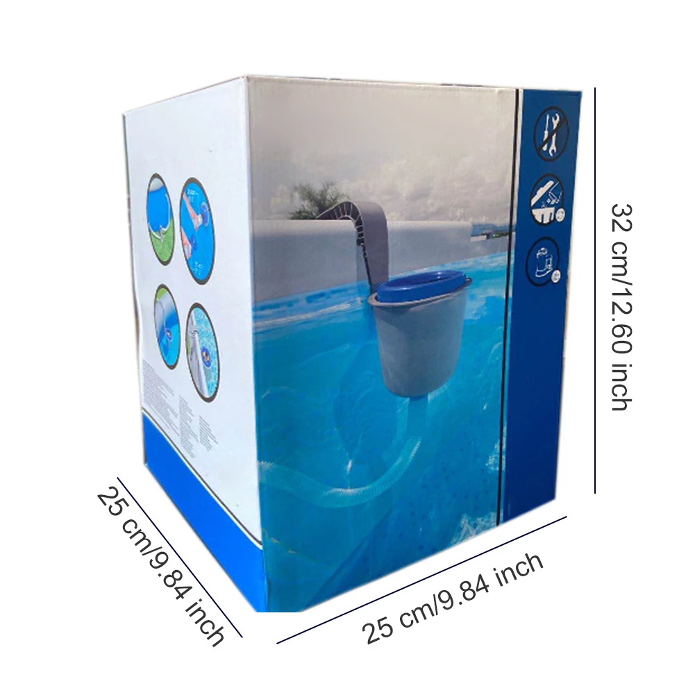 

Swimming Pool Skimmer Automatic Clean Tool Basket For Swimming Pool Wall Mount Pool Surface Filter With Adjustable Bracket