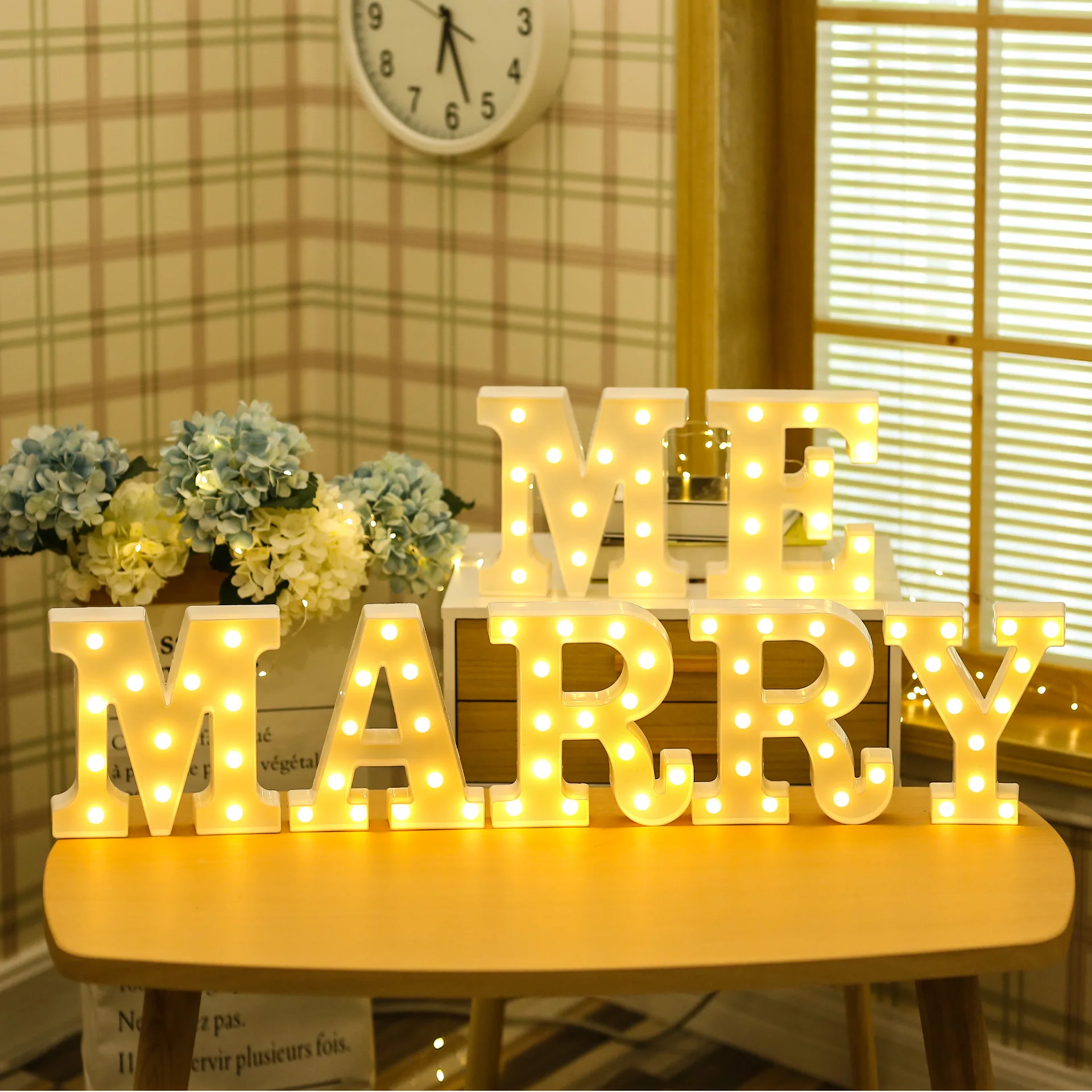 JAROWN 22cm LED Letter Light Wedding Party Birthday Christmas Decor Home Wall Decor Proposal Decorative Valentine's Day Gift
