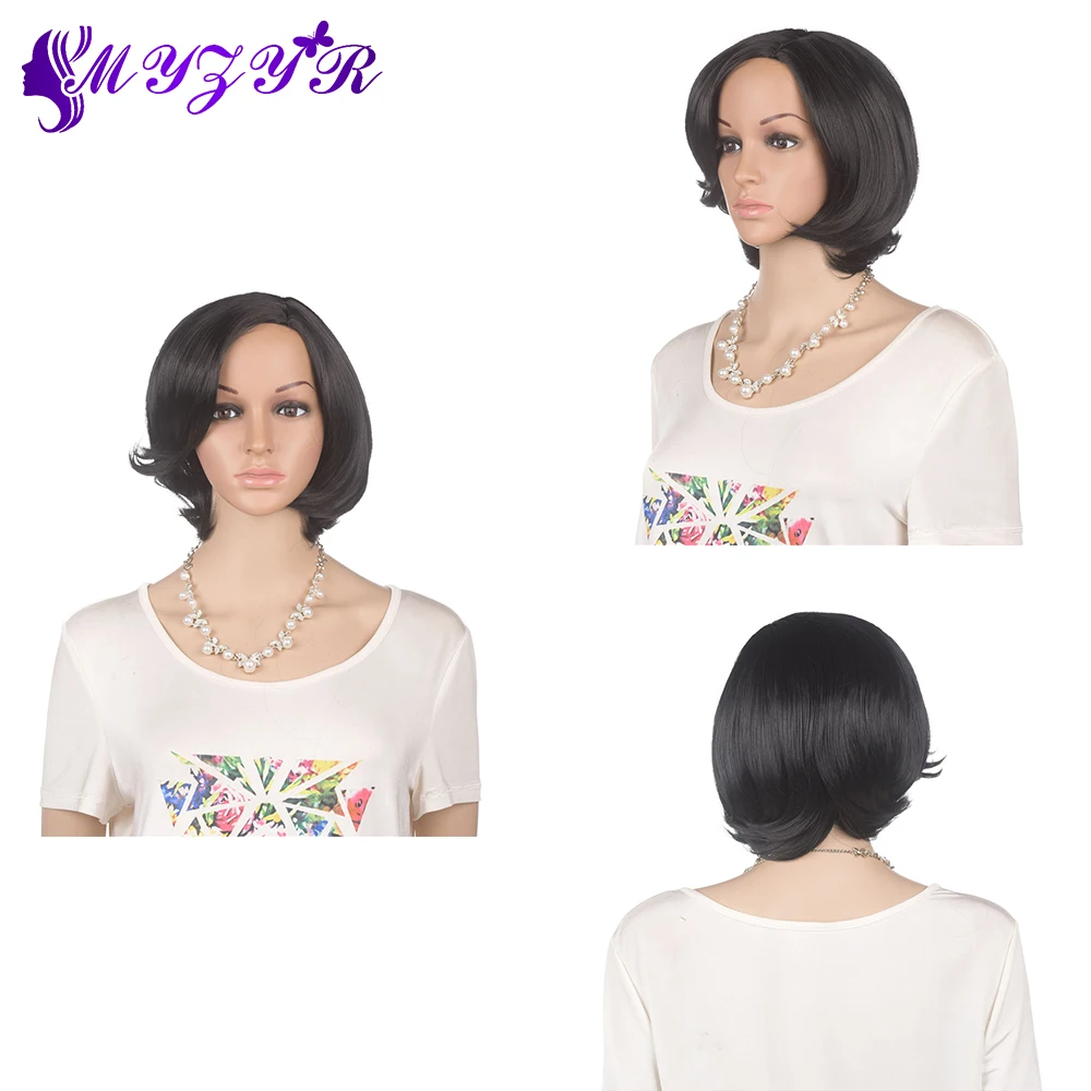 ZYR парик с короткими волнистыми волосами из высокотемпературного волокна для